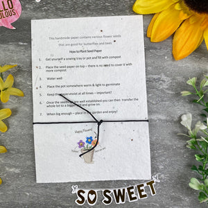 Bride To Bee Wish Bracelet On Plantable Seed Card-3-The Persnickety Co