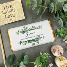 Load image into Gallery viewer, Personalised Bridesmaid - Thank You Eucalyptus Chocolate Bar-The Persnickety Co
