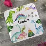 Load image into Gallery viewer, Dinosaur Enamel Mug, Placemat and Coaster
