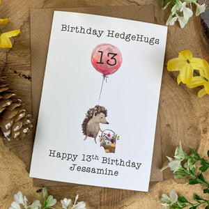 Birthday Hedgehugs - Personalised Card-4-The Persnickety Co