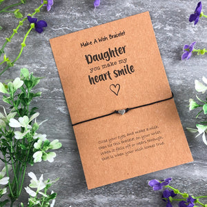 Daughter You Make My Heart Smile Wish Bracelet-9-The Persnickety Co
