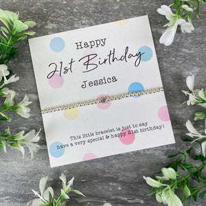 Happy 21st Birthday Beaded Bracelet-3-The Persnickety Co