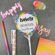 Load image into Gallery viewer, Personalised Good Luck On Your First Day In School Giant Lollipop
