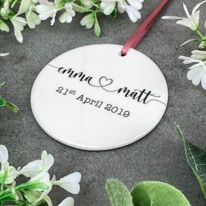 Personalised Couples Wedding Hanging Decoration-7-The Persnickety Co
