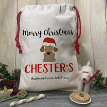 Load image into Gallery viewer, Merry Christmas Personalised Dog Santa Sack-The Persnickety Co
