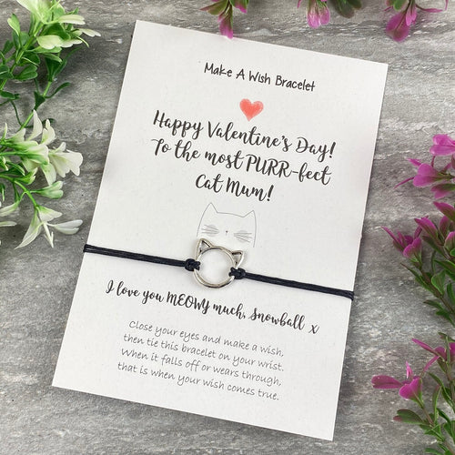 Happy Valentines Purr-Fect Cat Mum - Wish Bracelet-The Persnickety Co
