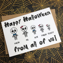 Load image into Gallery viewer, Happy Halloween Personalised Skeleton Card-2-The Persnickety Co
