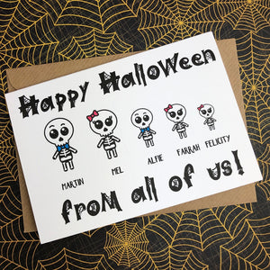 Happy Halloween Personalised Skeleton Card-2-The Persnickety Co