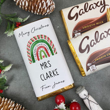 Load image into Gallery viewer, Merry Christmas - Personalised Rainbow Chocolate Bar
