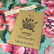 Load image into Gallery viewer, Mum Thank You For Helping Me Grow Mini Kraft Envelope with Wildflower Seeds-4-The Persnickety Co
