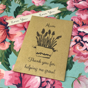 Mum Thank You For Helping Me Grow Mini Kraft Envelope with Wildflower Seeds-4-The Persnickety Co