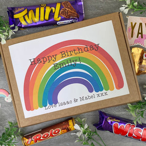 Rainbow Happy Birthday Personalised Chocolate Box-4-The Persnickety Co