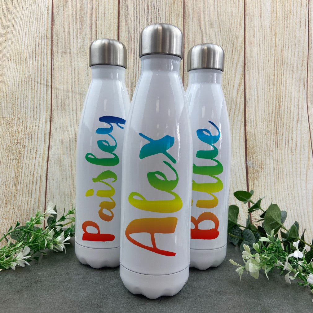 Rainbow Name Water Bottle-The Persnickety Co