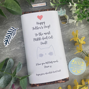Purrfect Cat Dad Father's Day Chocolate Bar