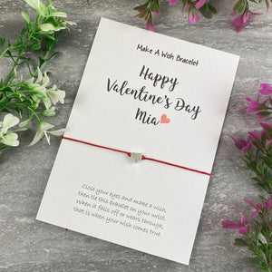 Happy Valentine's Day Personalised Wish Bracelet-6-The Persnickety Co
