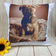 Load image into Gallery viewer, Personalised Valentines Dog Mum Cushion
