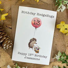 Load image into Gallery viewer, Birthday Hedgehugs - Personalised Card-7-The Persnickety Co
