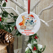 Load image into Gallery viewer, Snowman 1st Christmas Hanging Decoration-4-The Persnickety Co
