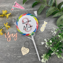 Load image into Gallery viewer, Personalised Happy Birthday Giant Lollipop With Age-The Persnickety Co
