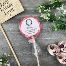 Load image into Gallery viewer, Personalised &#39;Thankyou For Being My Bridesmaid&#39; lollipop-The Persnickety Co
