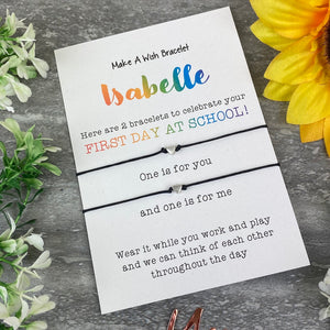 Personalised First Day At School Wish Bracelet-2-The Persnickety Co