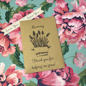 Mummy Thank You For Helping Me Grow Mini Kraft Envelope with Wildflower Seeds-5-The Persnickety Co