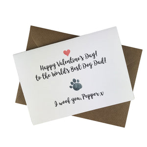 Happy Valentine's Day Worlds Best Dog Dad/Mum Paw Card-8-The Persnickety Co