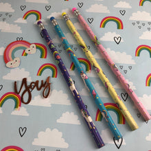 Load image into Gallery viewer, Rainbow and Unicorn Wooden Pencils-2-The Persnickety Co
