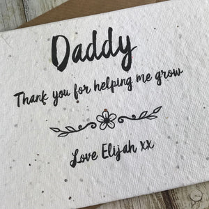 Dad/Daddy Thank You For Helping Me Grow - Personalised Seed Card-7-The Persnickety Co