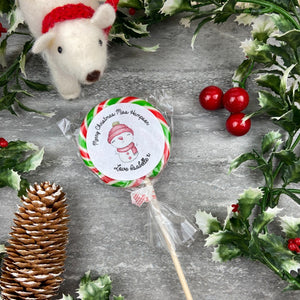 Merry Christmas - Personalised Cute Snowman Lollipop