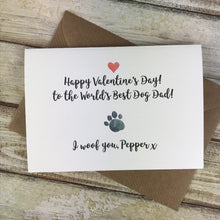 Load image into Gallery viewer, Happy Valentine&#39;s Day Worlds Best Dog Dad/Mum Paw Card-3-The Persnickety Co
