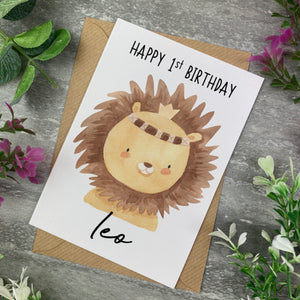 Boho Lion Birthday Card
