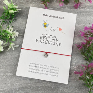 Personalised Bee My Valentine Wish Bracelet-4-The Persnickety Co