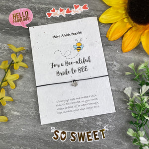 Bride To Bee Wish Bracelet On Plantable Seed Card-8-The Persnickety Co