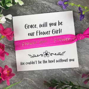 Flower Girl Proposal Hair Tie / Wrist Band-2-The Persnickety Co