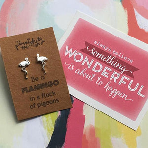 Be A Flamingo In A Flock Of Pigeons Earrings-4-The Persnickety Co