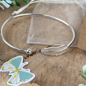 Feathers Appear When Angels Are Near Feather Bangle-8-The Persnickety Co