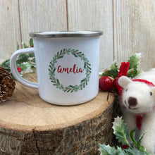 Load image into Gallery viewer, Christmas Wreath Personalised Mug
