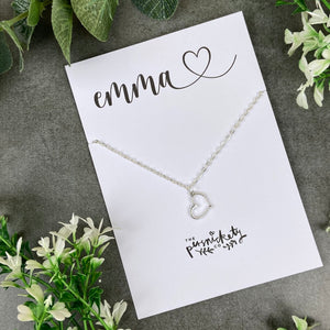 Dainty Heart Necklace - Personalized Name