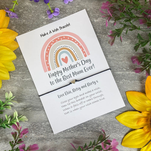 Happy Mother's Day To The Best Mum Ever Wish Bracelet-The Persnickety Co