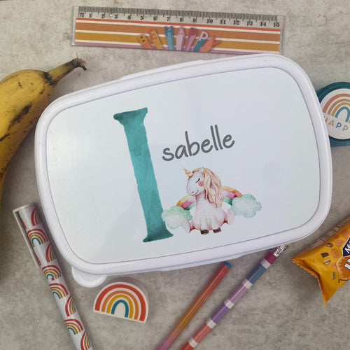 Personalised Initial Dinosaur Lunch Box - Blue-The Persnickety Co