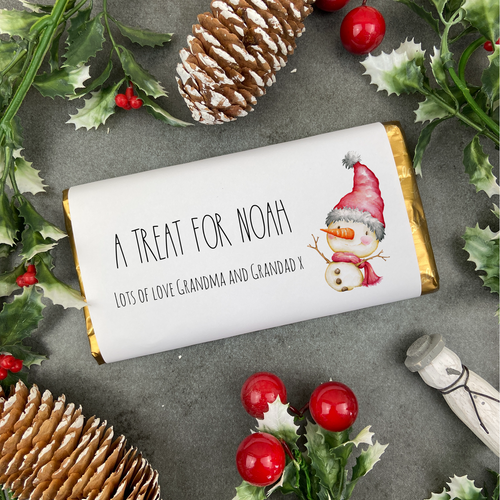 Personalised Snow Boy Christmas Chocolate Bar-The Persnickety Co