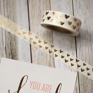 Heart Washi Tape with Foil Detailing-6-The Persnickety Co