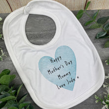 Load image into Gallery viewer, Personalised Happy Mothers Day Love Heart Baby Vest and Bib
