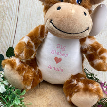 Load image into Gallery viewer, Personalised &#39;Big Sister&#39; Giraffe Soft Toy-The Persnickety Co
