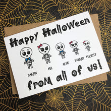 Load image into Gallery viewer, Happy Halloween Personalised Skeleton Card-5-The Persnickety Co
