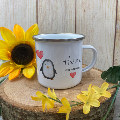 Personalised Penguin Valentines Mug-The Persnickety Co