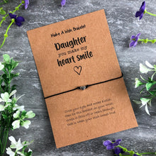 Load image into Gallery viewer, Daughter You Make My Heart Smile Wish Bracelet-6-The Persnickety Co
