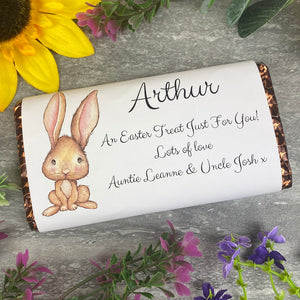 Easter Rabbit Personalised Chocolate Bar