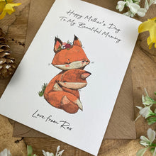 Load image into Gallery viewer, Fox Mother&#39;s Day Personalised Card-3-The Persnickety Co
